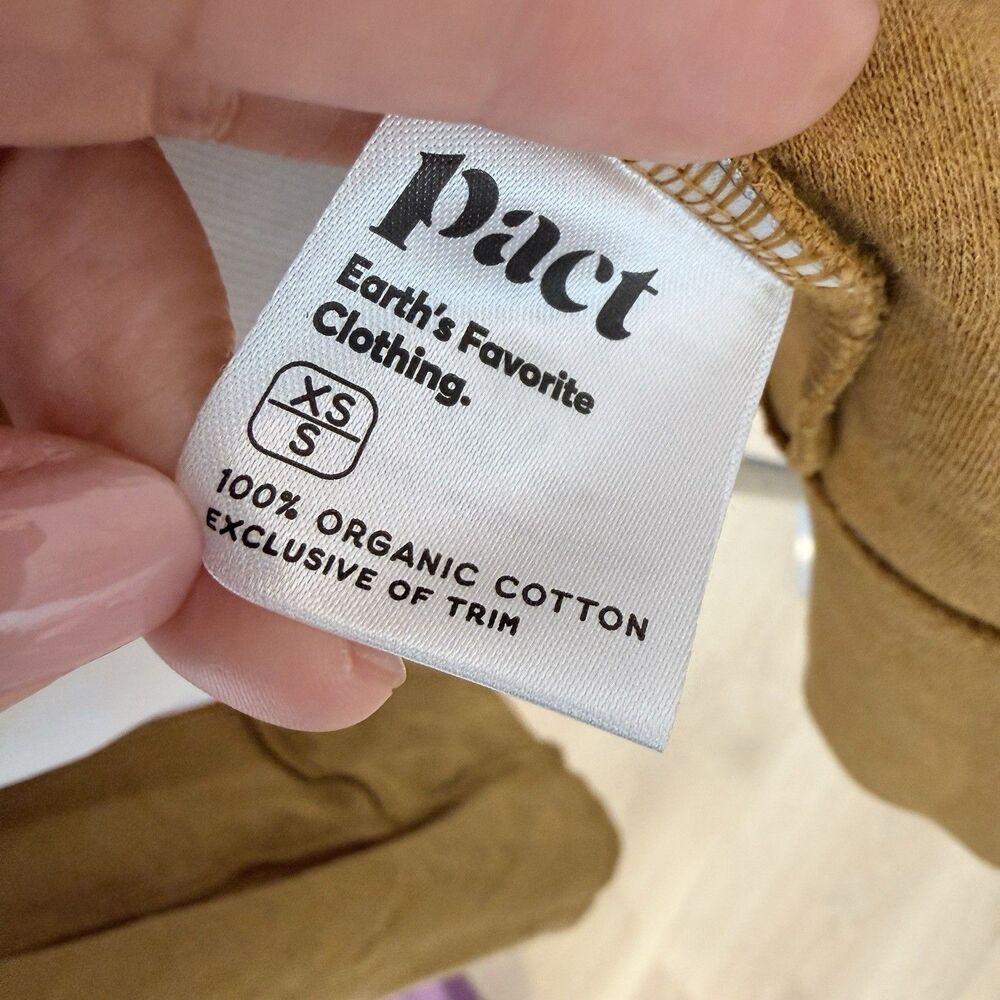 PACT Brooklyn Airplane Cardigan XS/S Chai Heather Organic Cotton Yellow Pocket - Picture 4 of 12